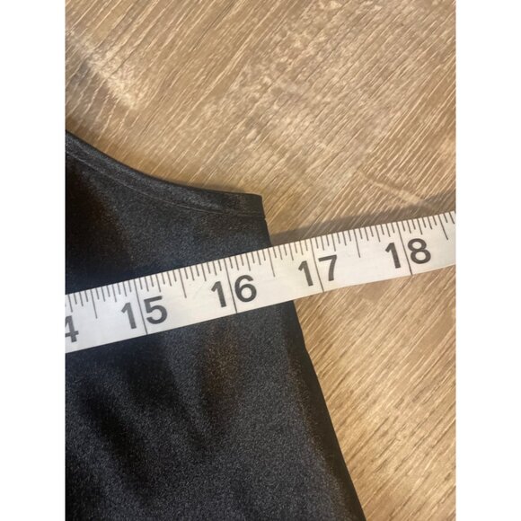 Cinema Etoile Black Satin Sleeveless Shiny Shell Tank Top Sz S - Picture 7 of 9